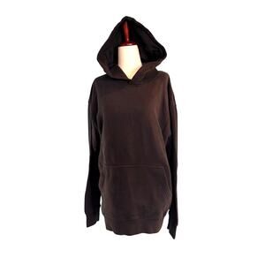 NWT Quince Black Hoodie Sweatshirt Pullover Pocket 100% Organic Cotton S Unisex